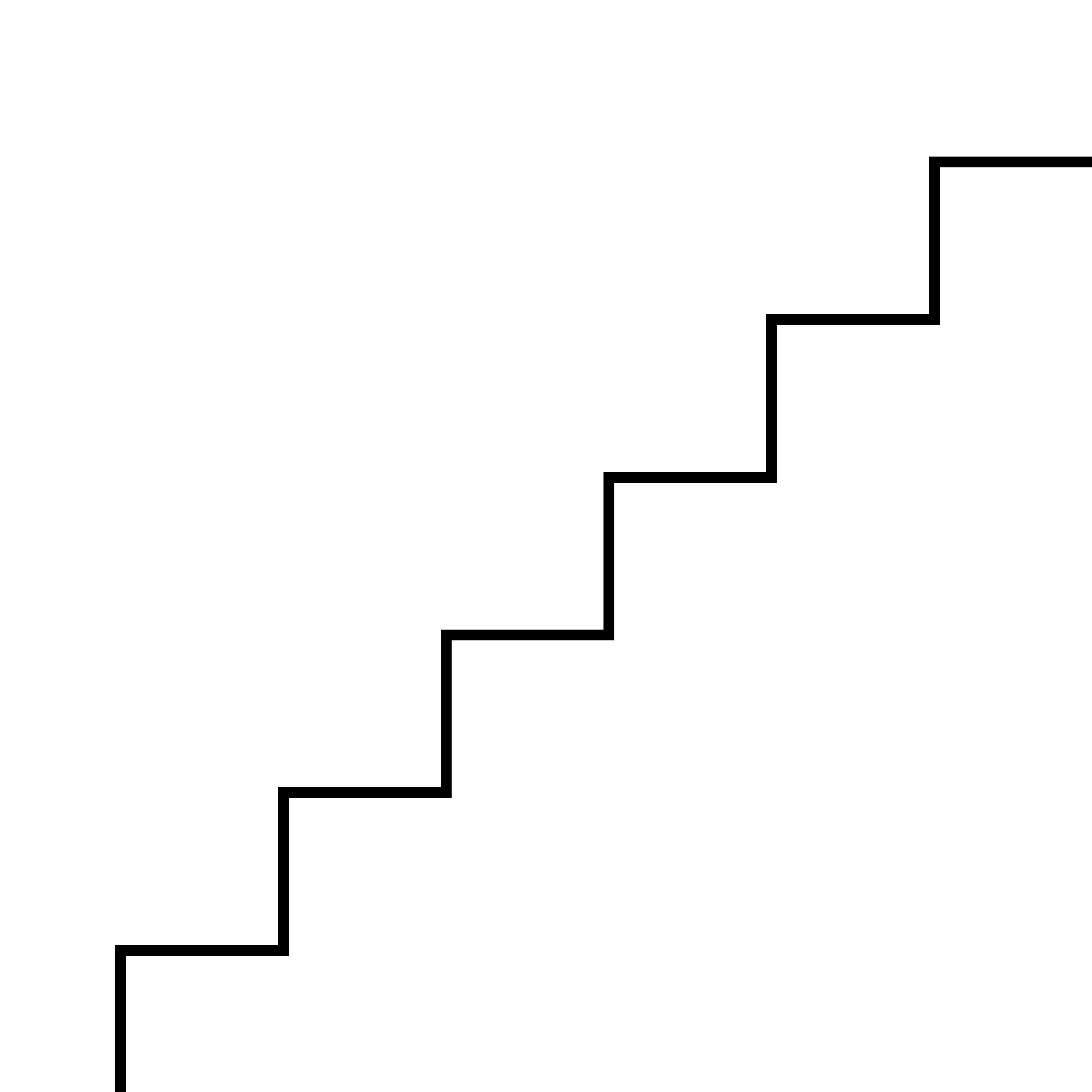 A simple staircase against a white background