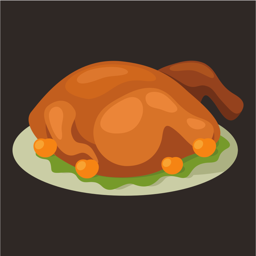 A golden brown roasted chicken on a platter.