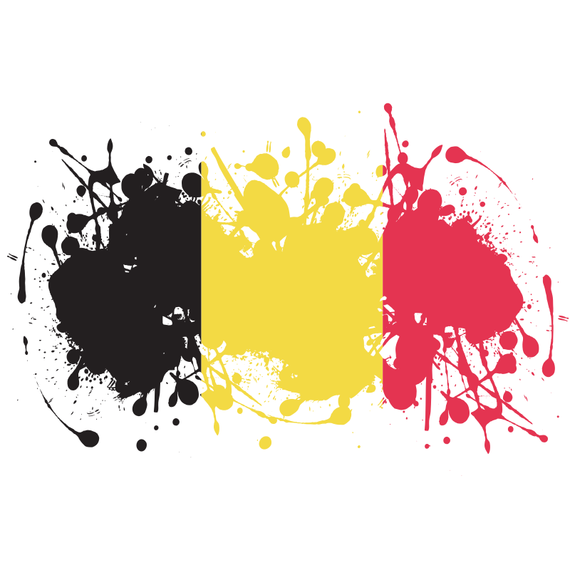 Belgian flag made of paint splatters