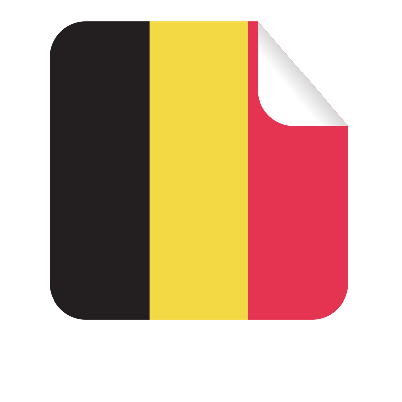 Belgium flag on a folded paper icon