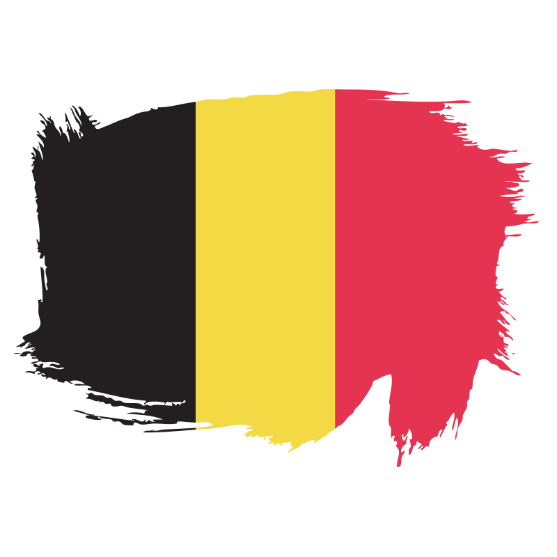 Belgian flag painted with brush strokes