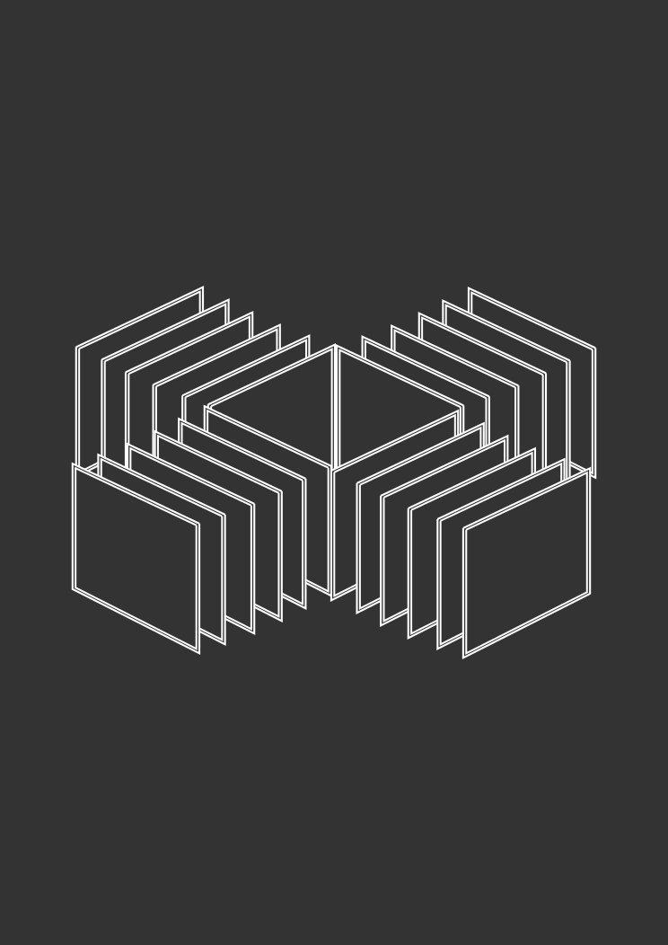 Abstract geometric design with stacked squares