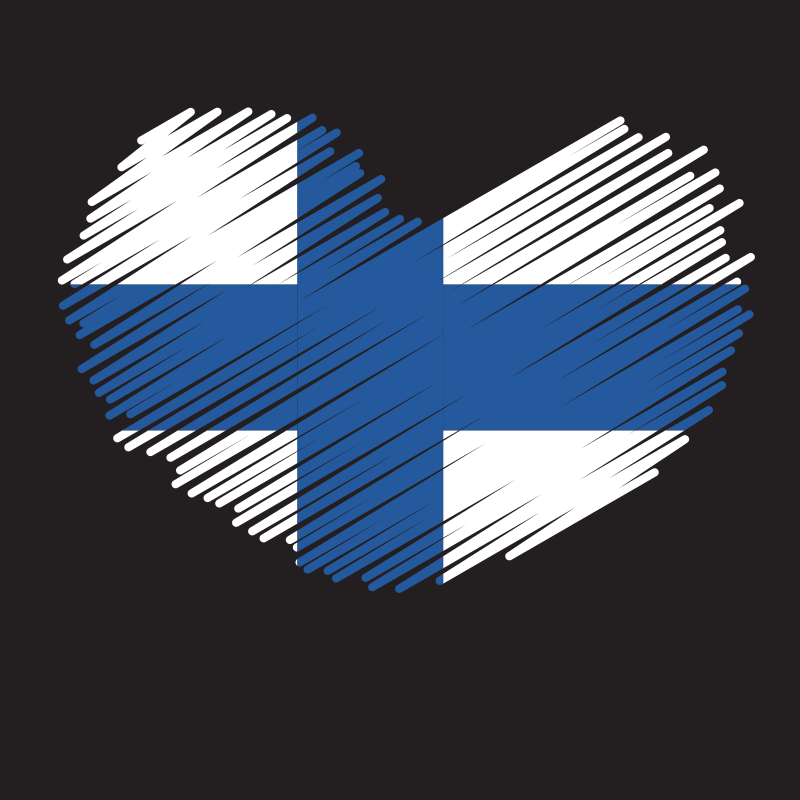 Heart shape with finnish flag design