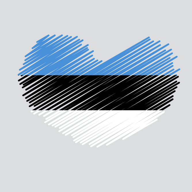 Heart shape with estonia flag colors