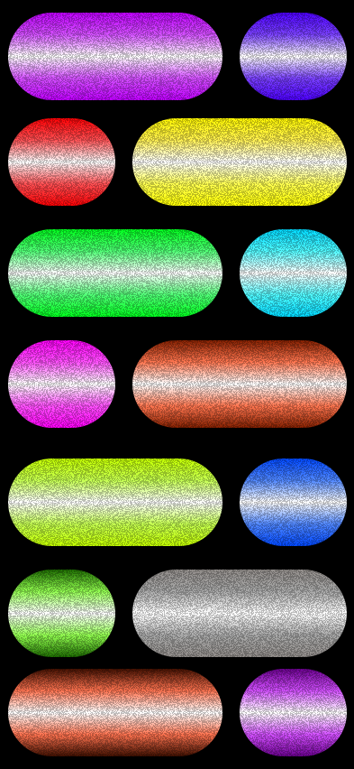 黒地に様々な色とりどりの丸い長方形や円が描かれています。