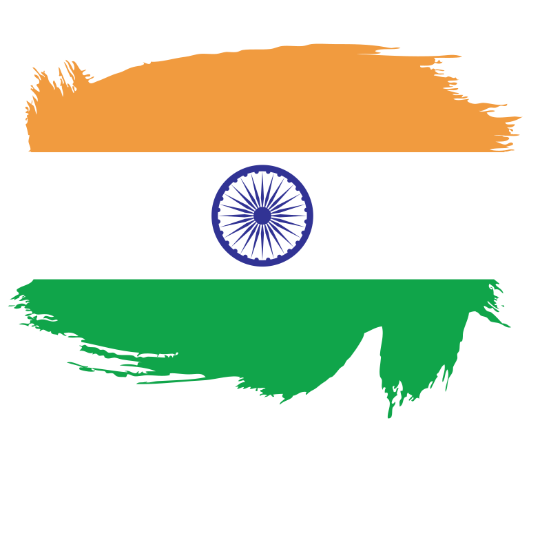 Indian flag with brush stroke effect