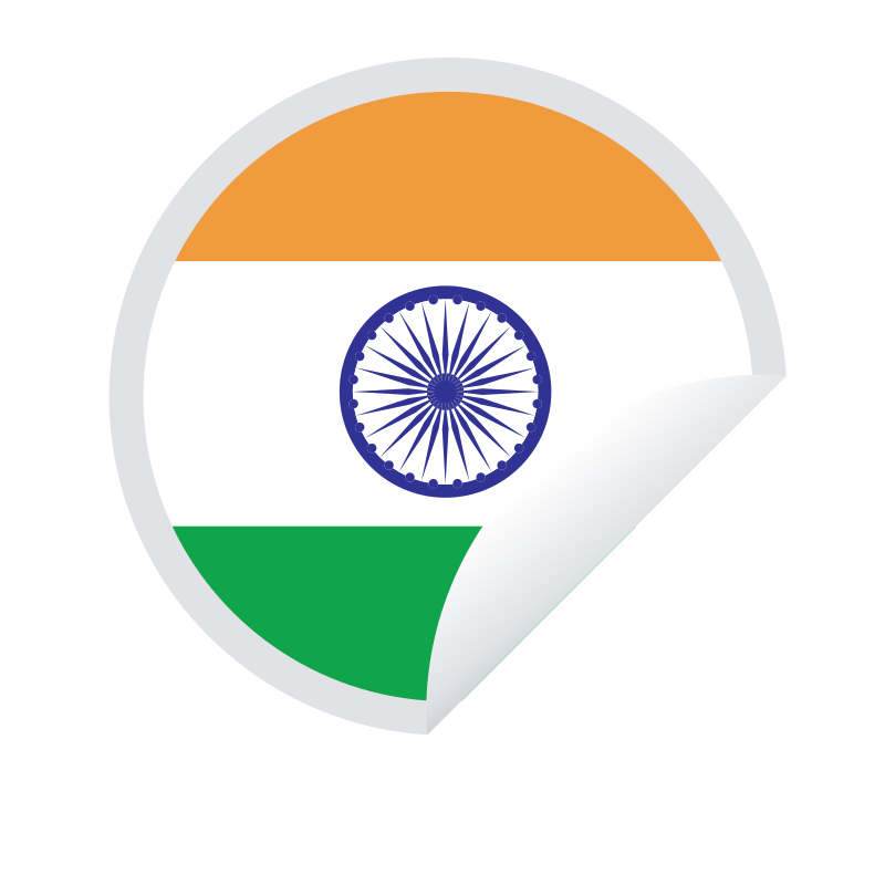 Round sticker with the indian flag