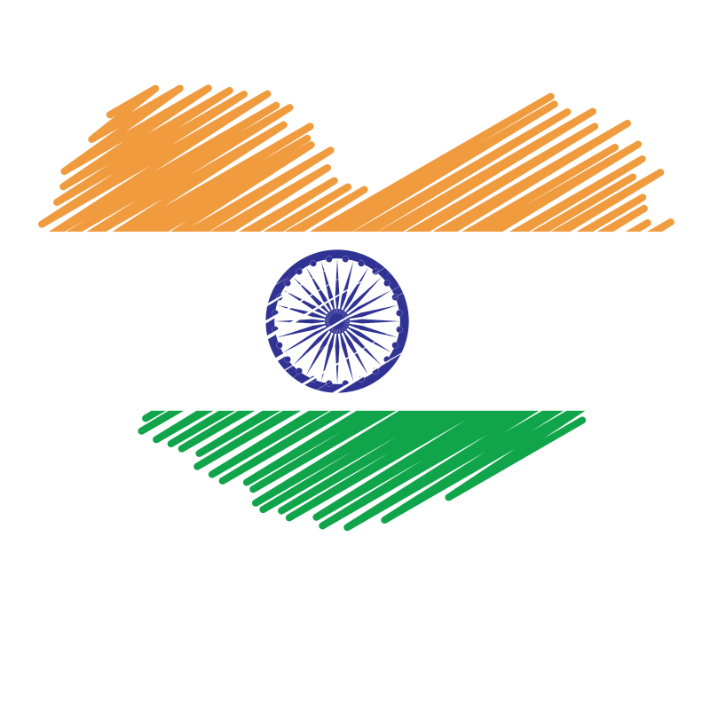 Sketch of the indian flag with ashoka chakra.