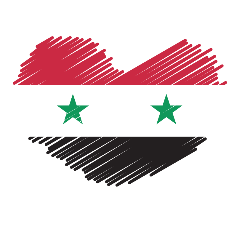Syrian flag in a heart shape.