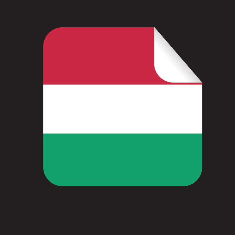 A square icon with rounded corners displaying the hungarian flag.