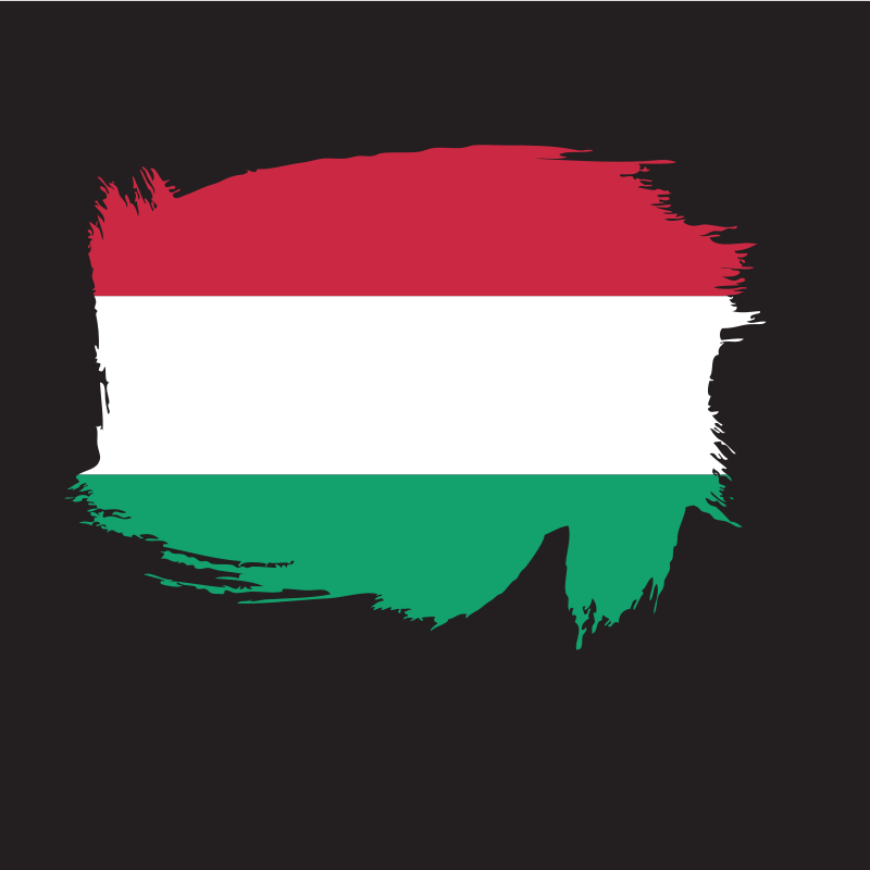 Hungarian flag painted on black background