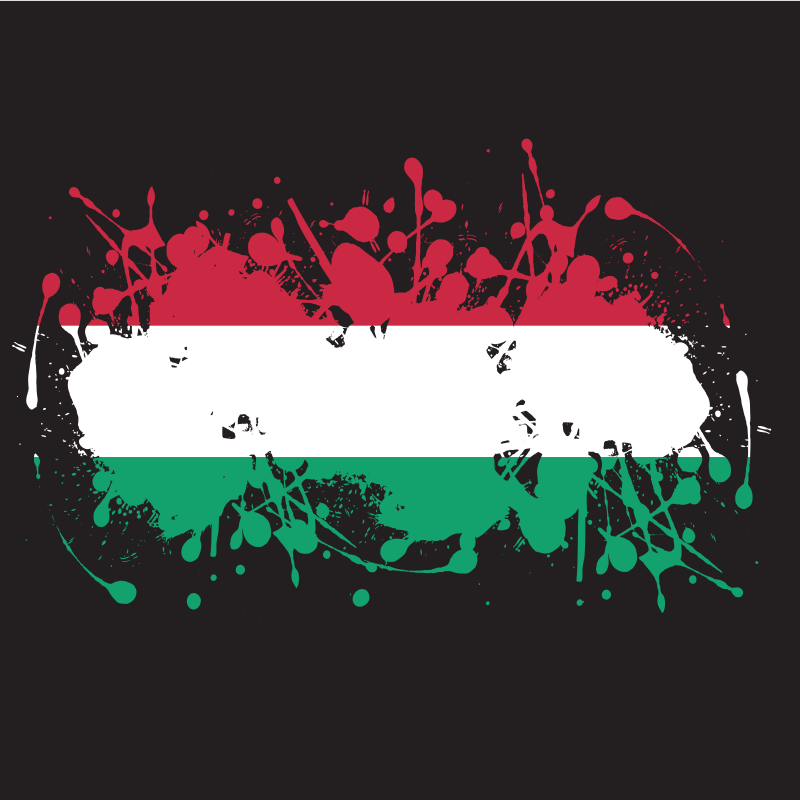 Grunge hungarian flag with splattered paint effect