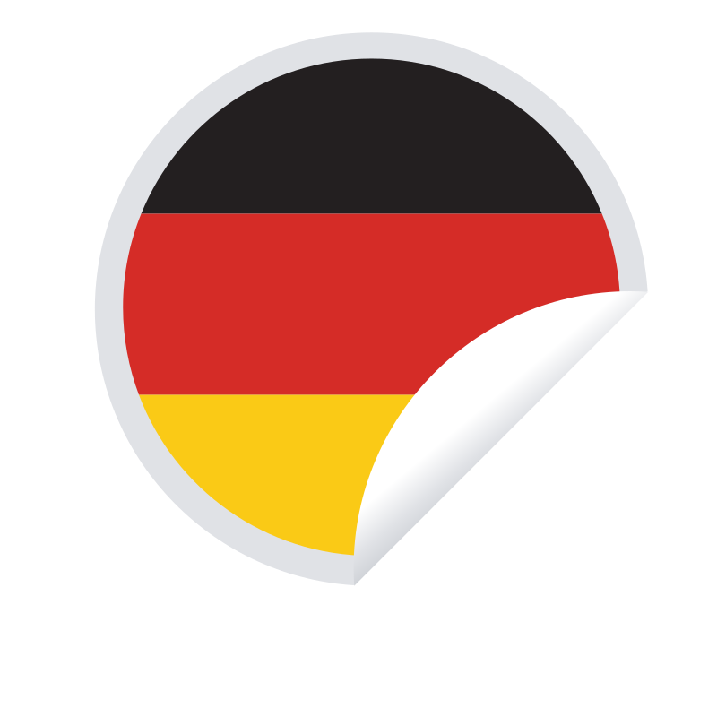 Autocollant du drapeau allemand avec un coin qui s’écaille