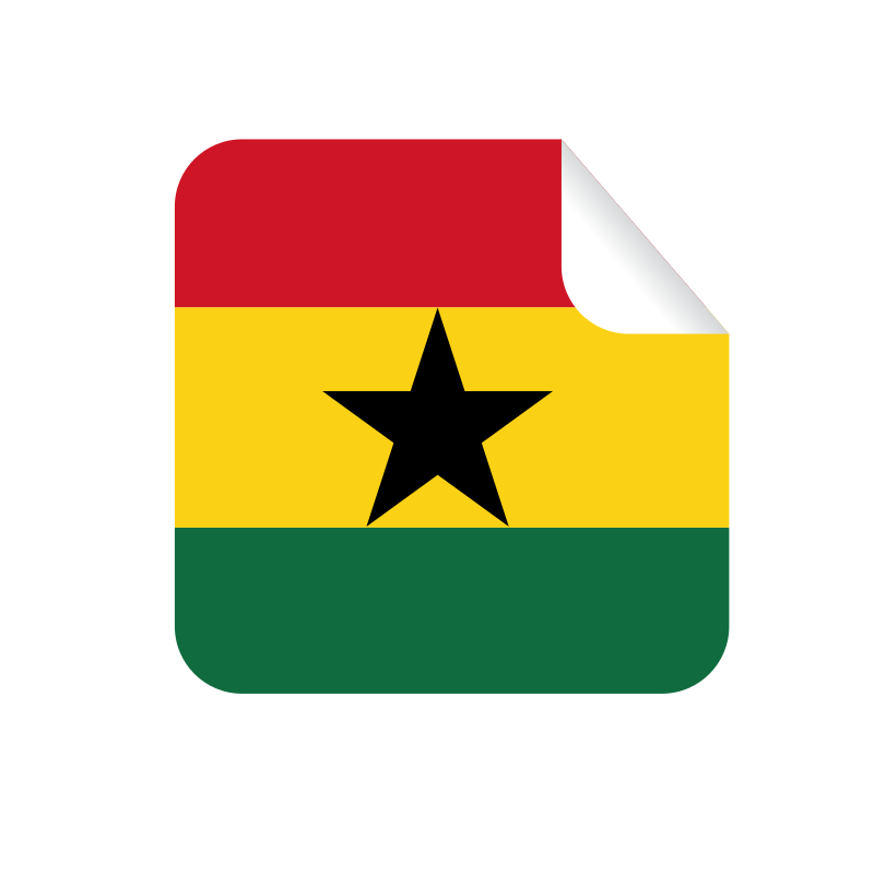 Ghana flag on a rounded square document