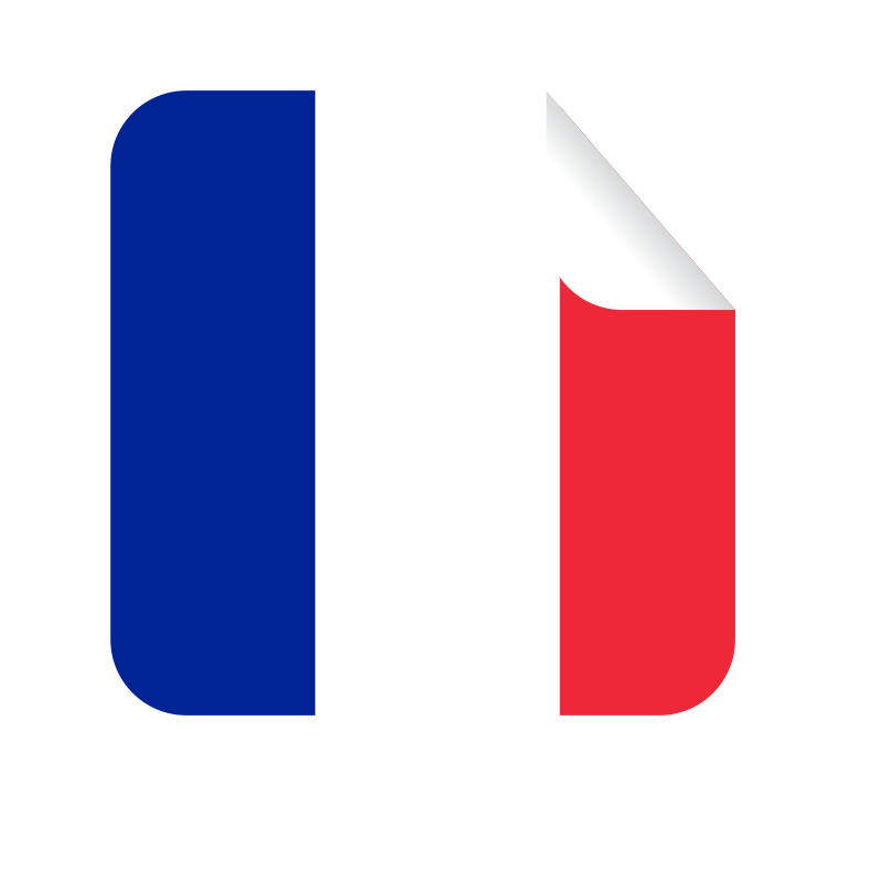 French flag with a folded corner