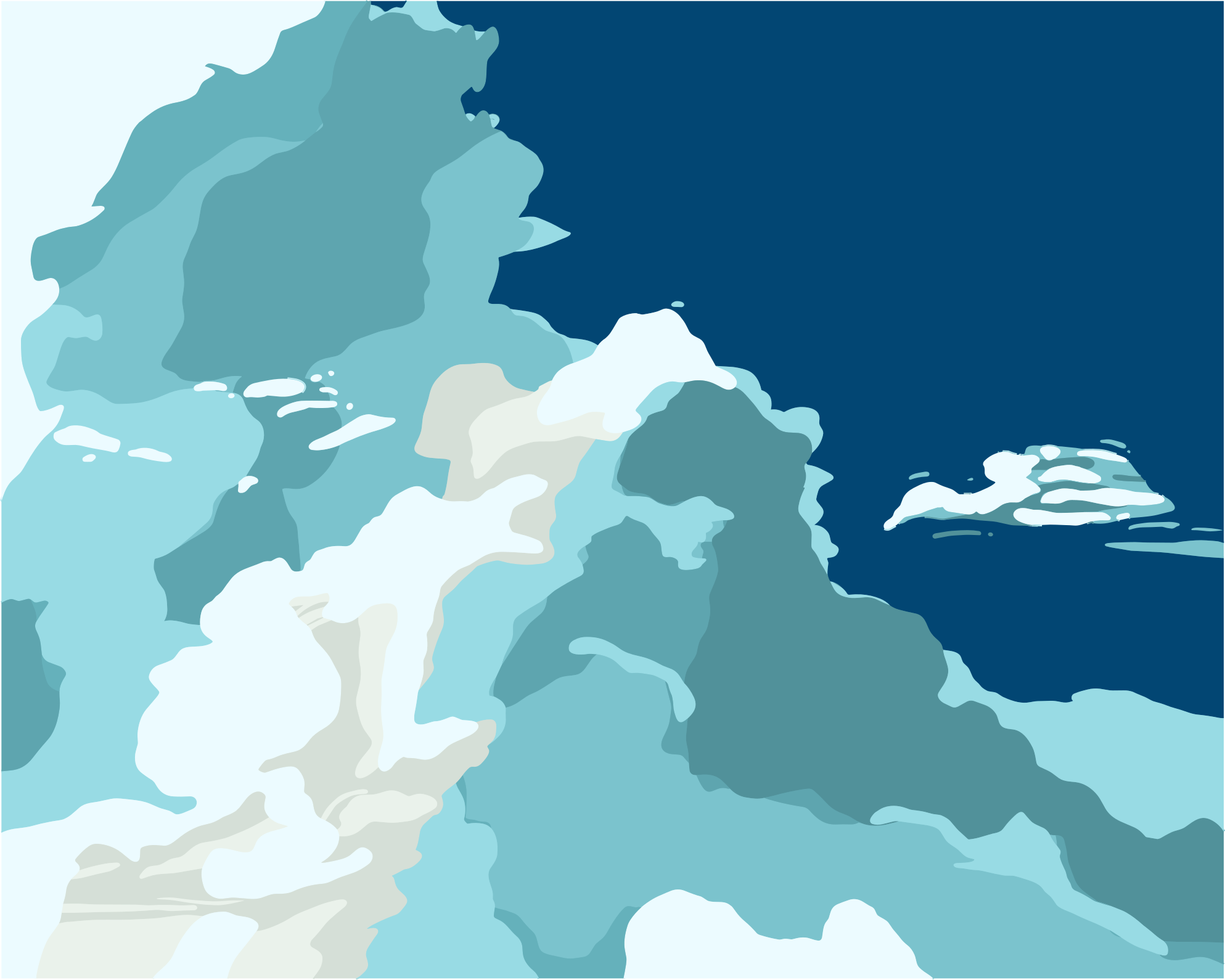 Abstract blue and white clouds against dark sky