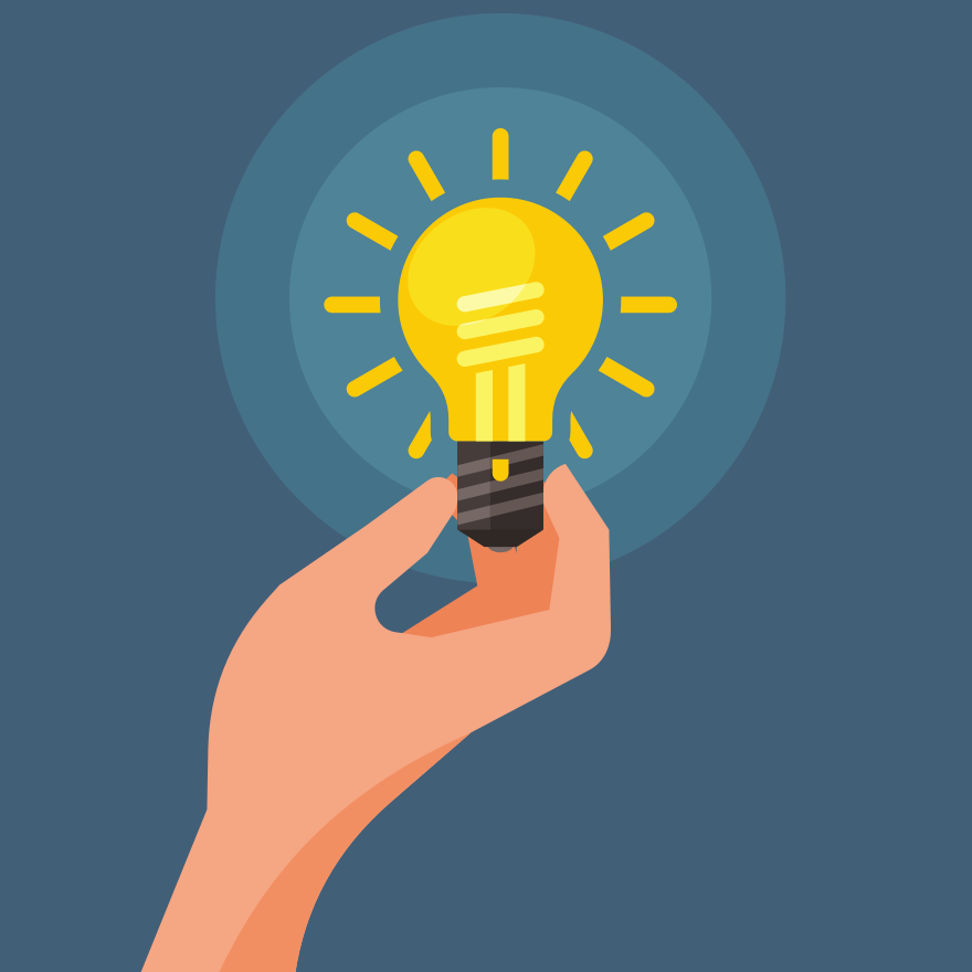 Hand hält eine leuchtende Glühbirne mit Strahlen Vektor – Kostenloses Bild  zum Thema Bildung auf Unsplash, image size:3000x3000
