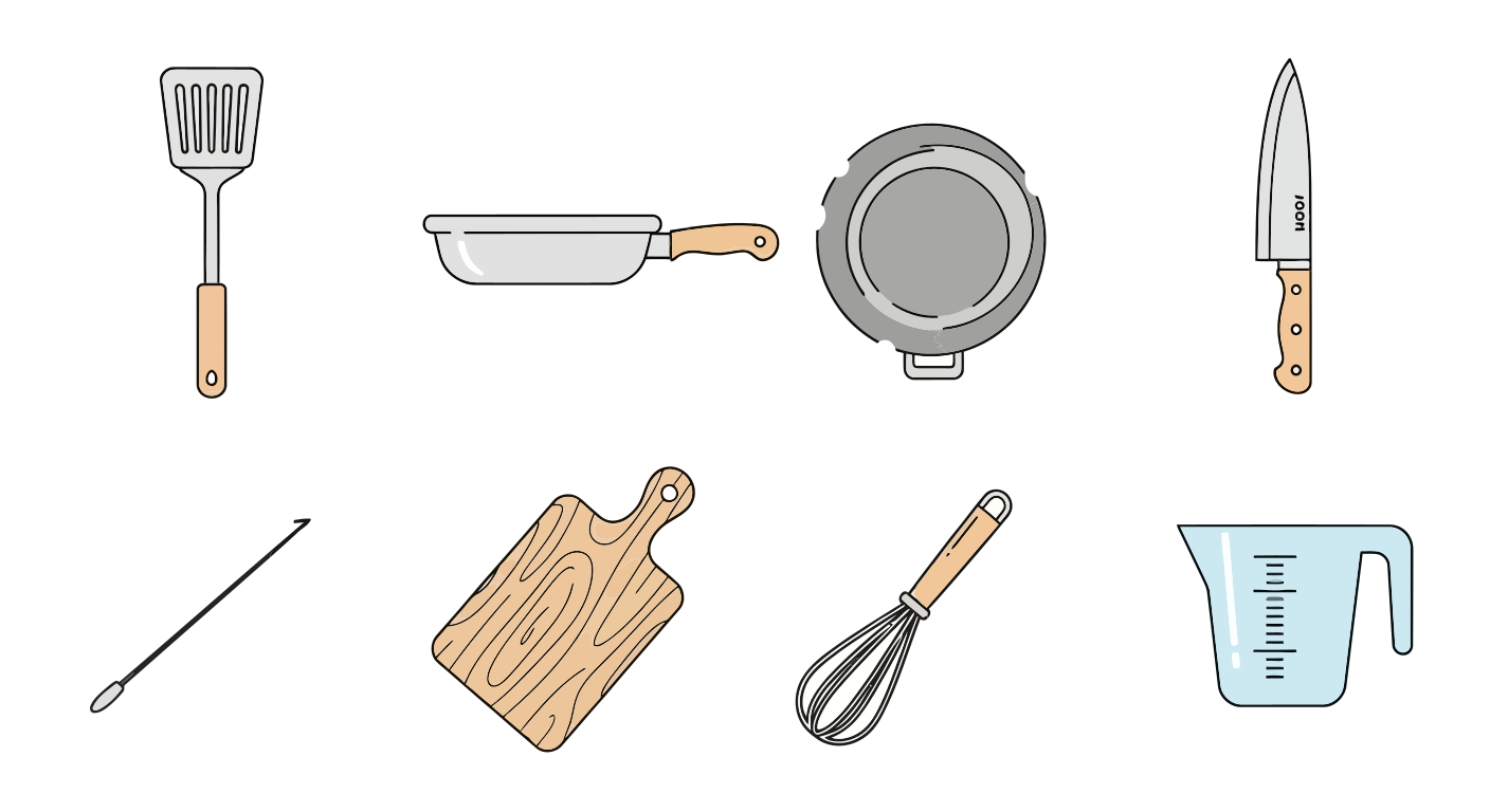 Collection of kitchen utensils and cookware items vector – Free Food Image  on Unsplash, image size:3000x1636