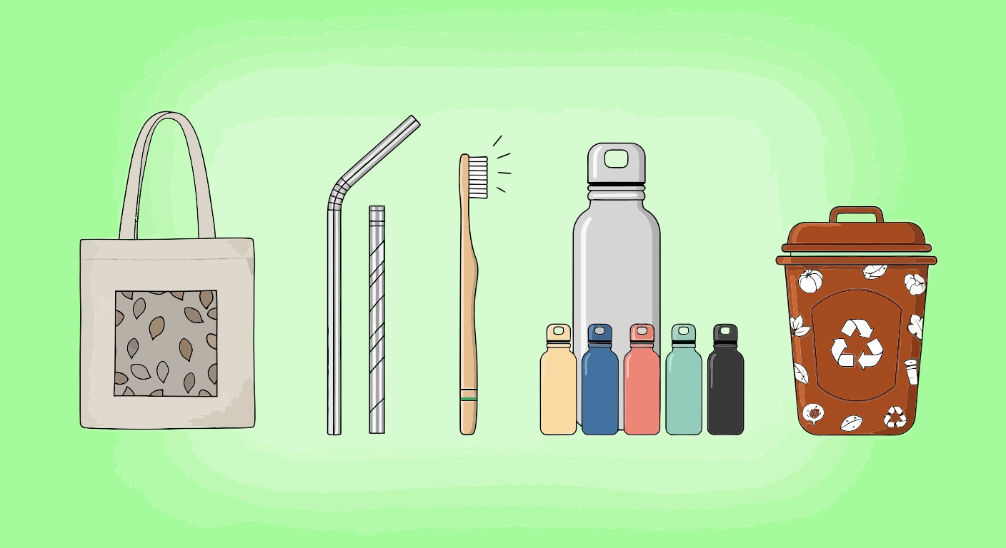 Eco-friendly reusable items for daily use