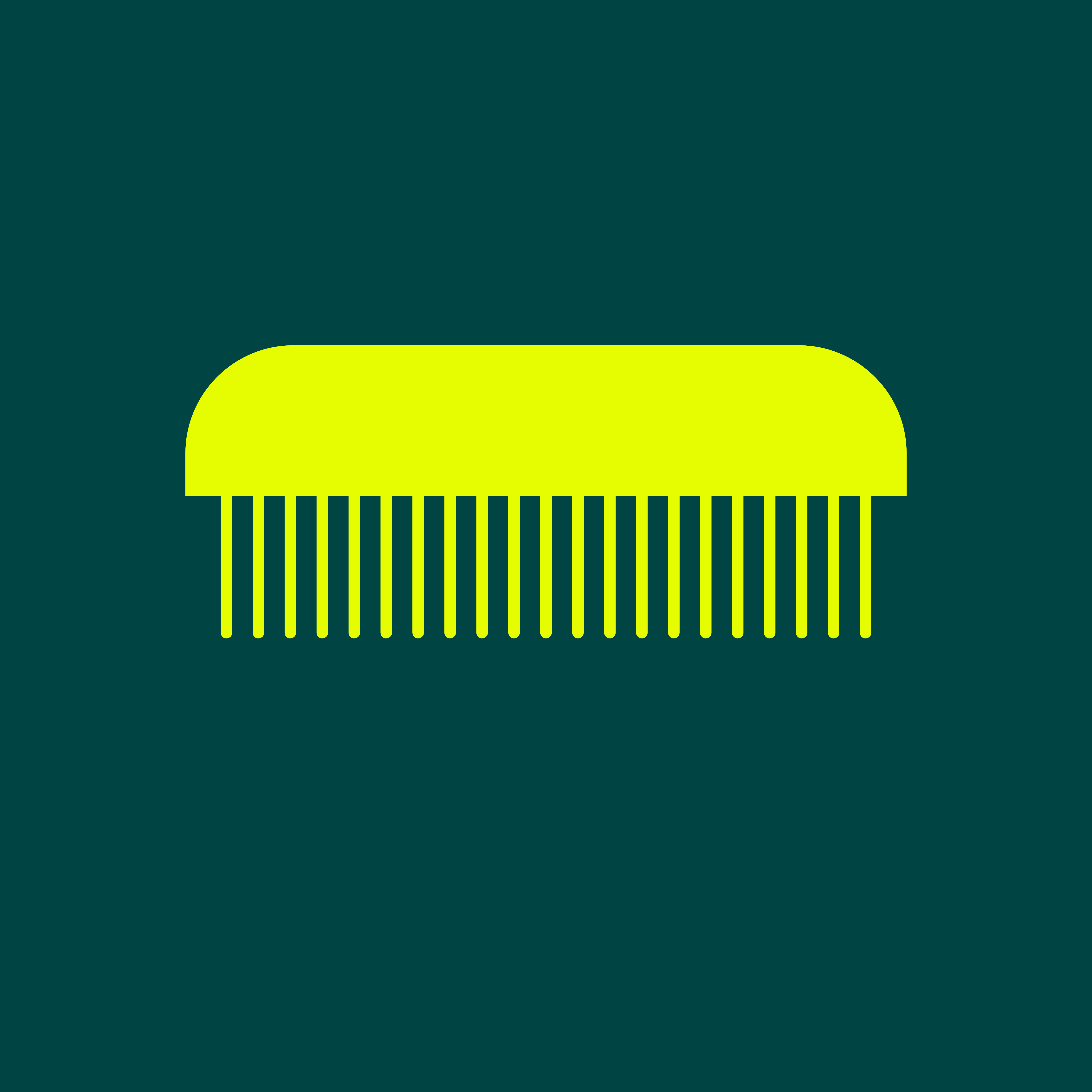 A yellow brush on a dark green background