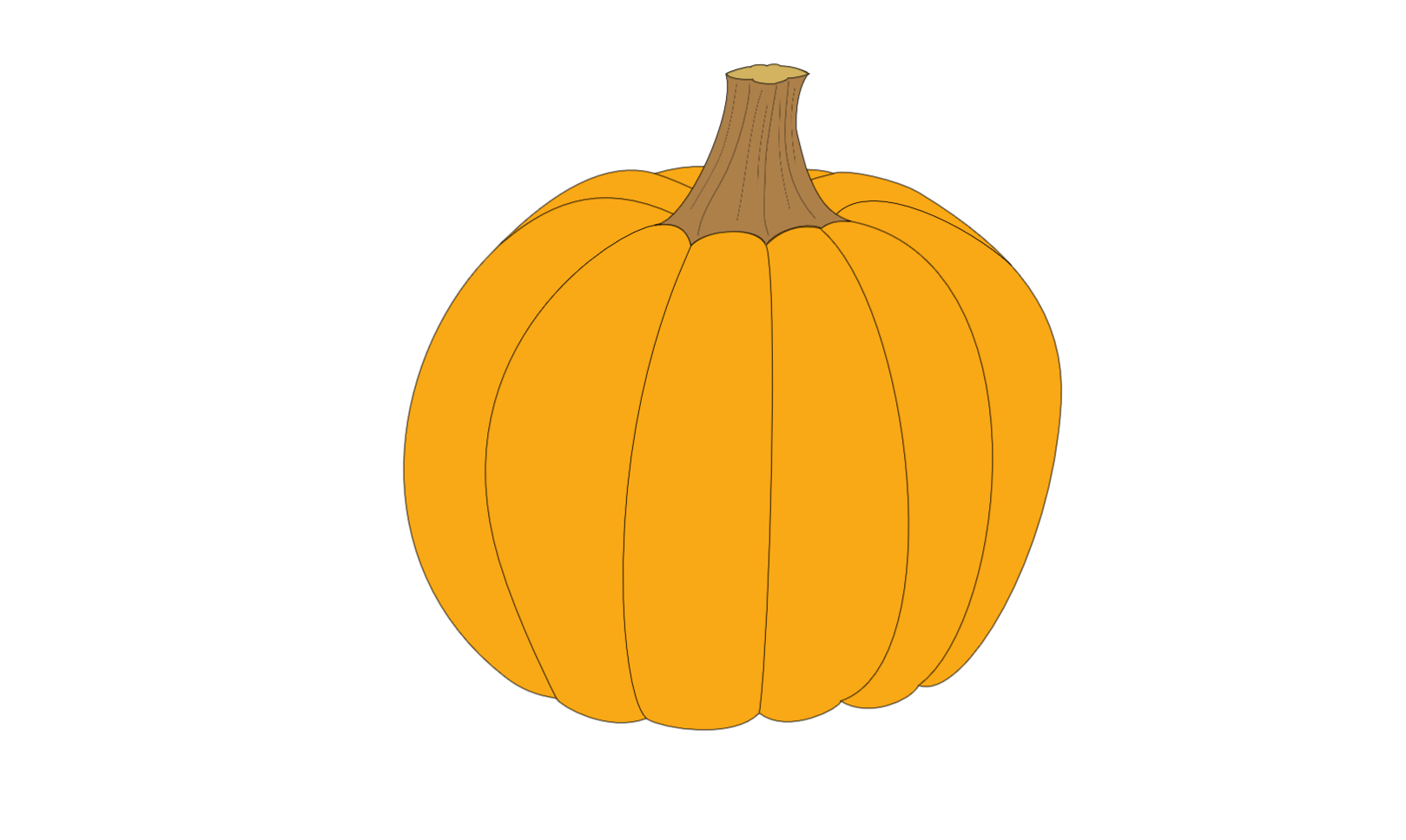 Ein einzelner orangefarbener Kürbis auf weißem Hintergrund