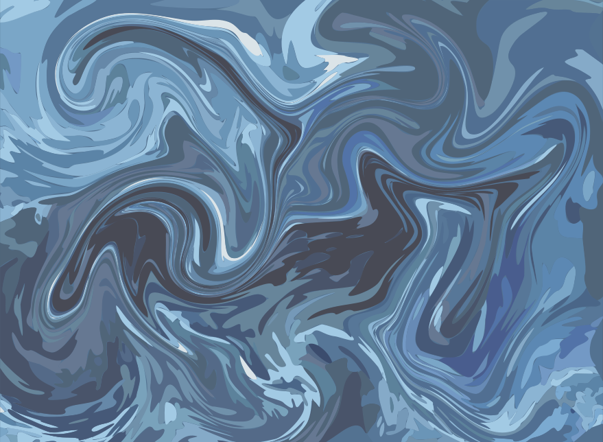 Abstract swirling blue and grey marbled pattern