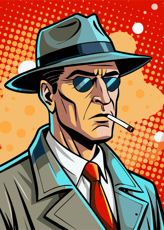 Homme en fedora et lunettes de soleil fumant une cigarette