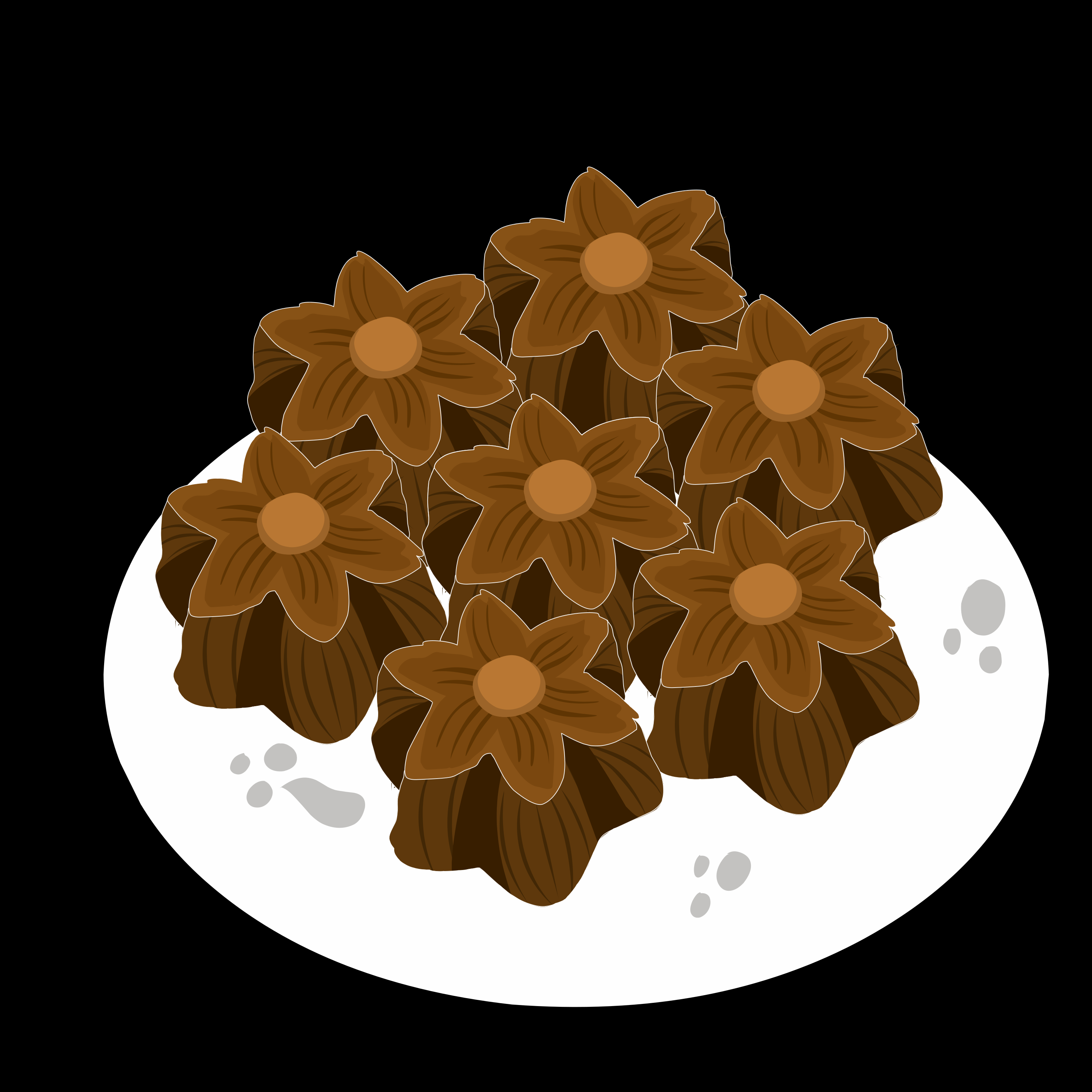 A plate of chocolate flower-shaped candies