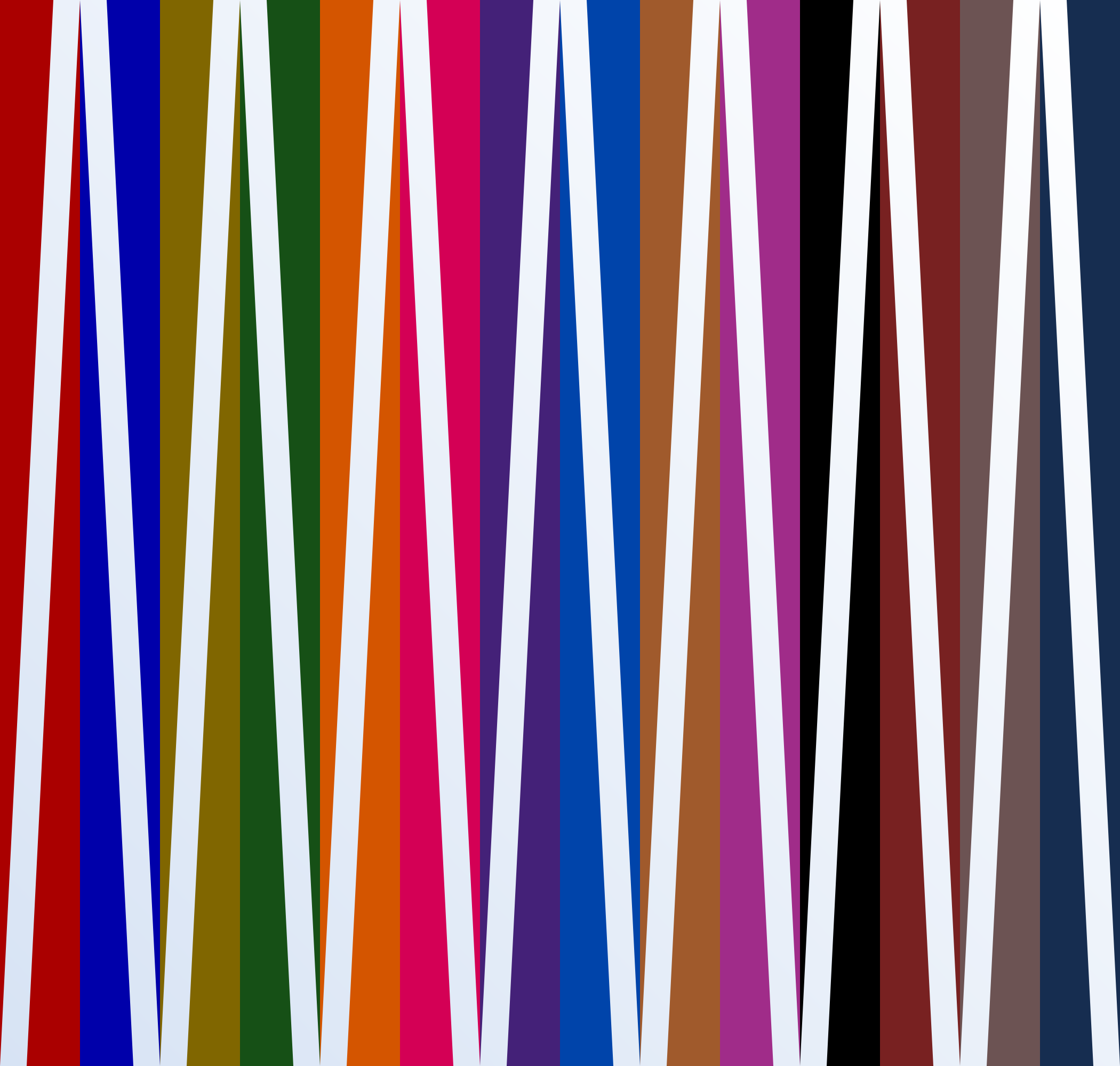 Bunte vertikale Streifen mit weißen Zickzacklinien.