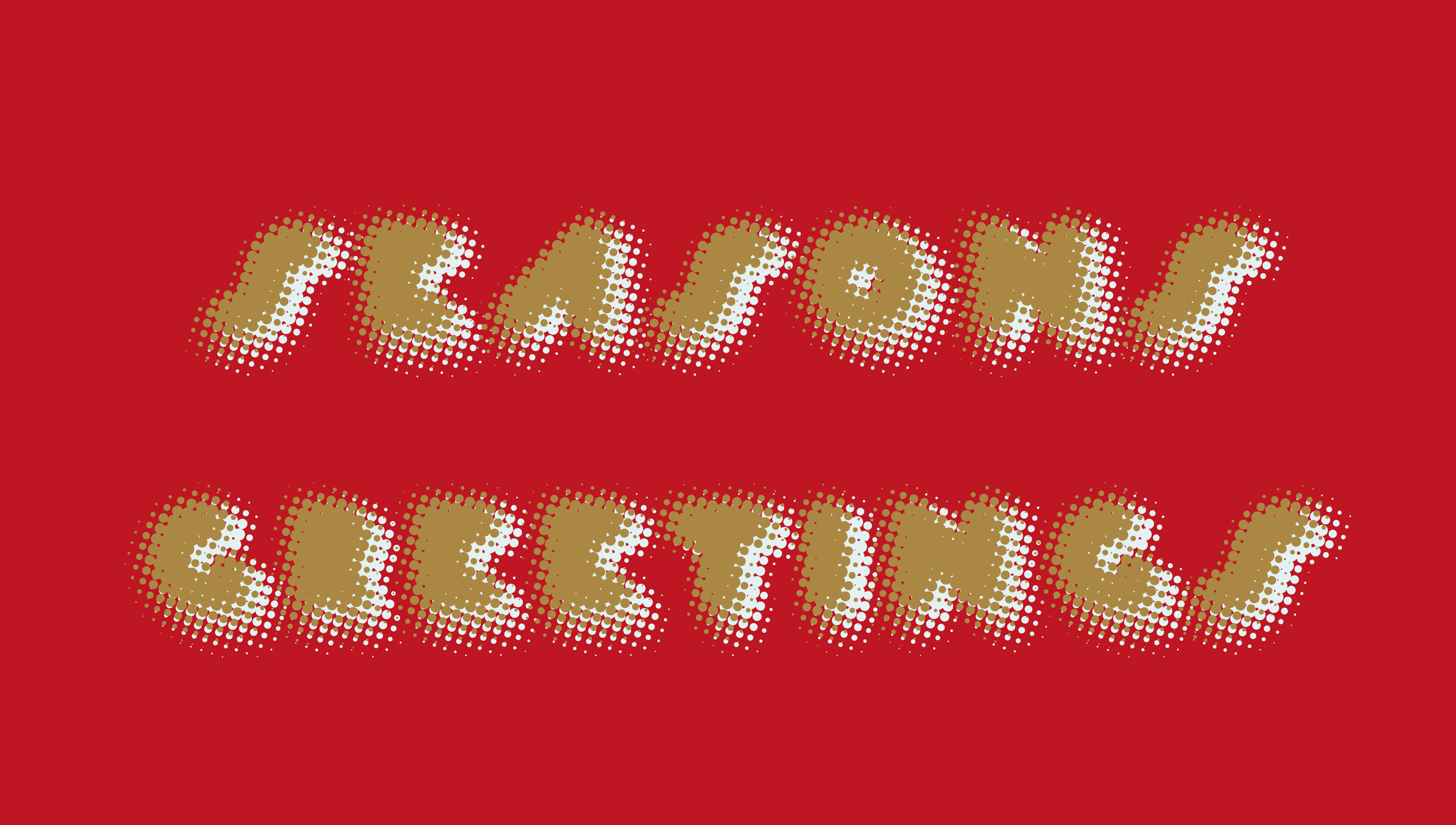 Jahresgrüße-Text auf rotem Hintergrund