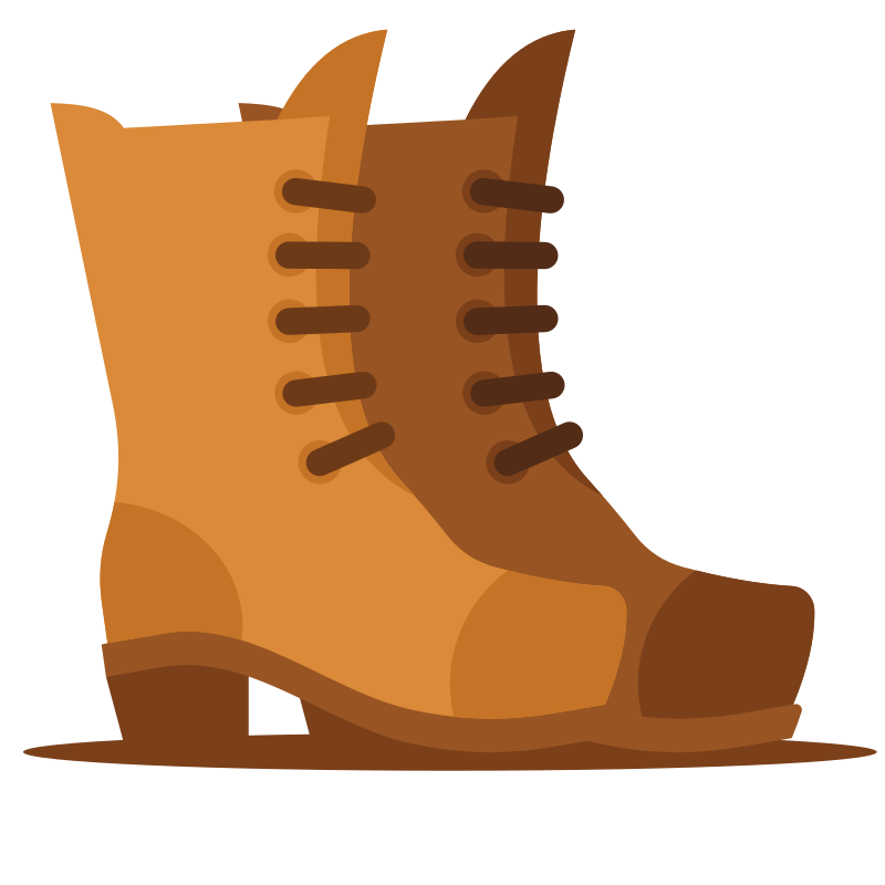 A pair of brown lace-up work boots