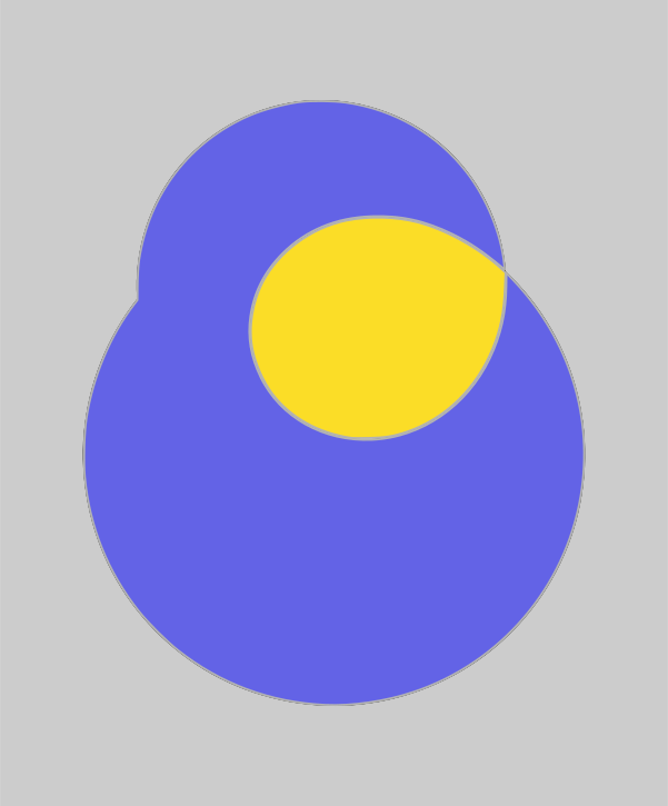 Two overlapping circles, one blue and one yellow. vector – Free ...