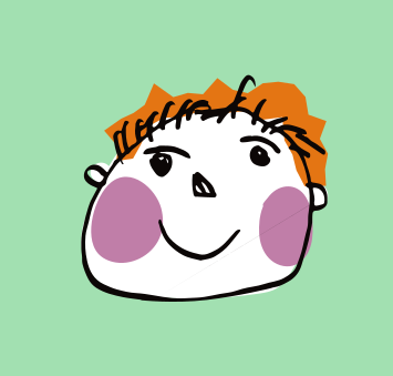 Cartoon drawing of a smiling child's face