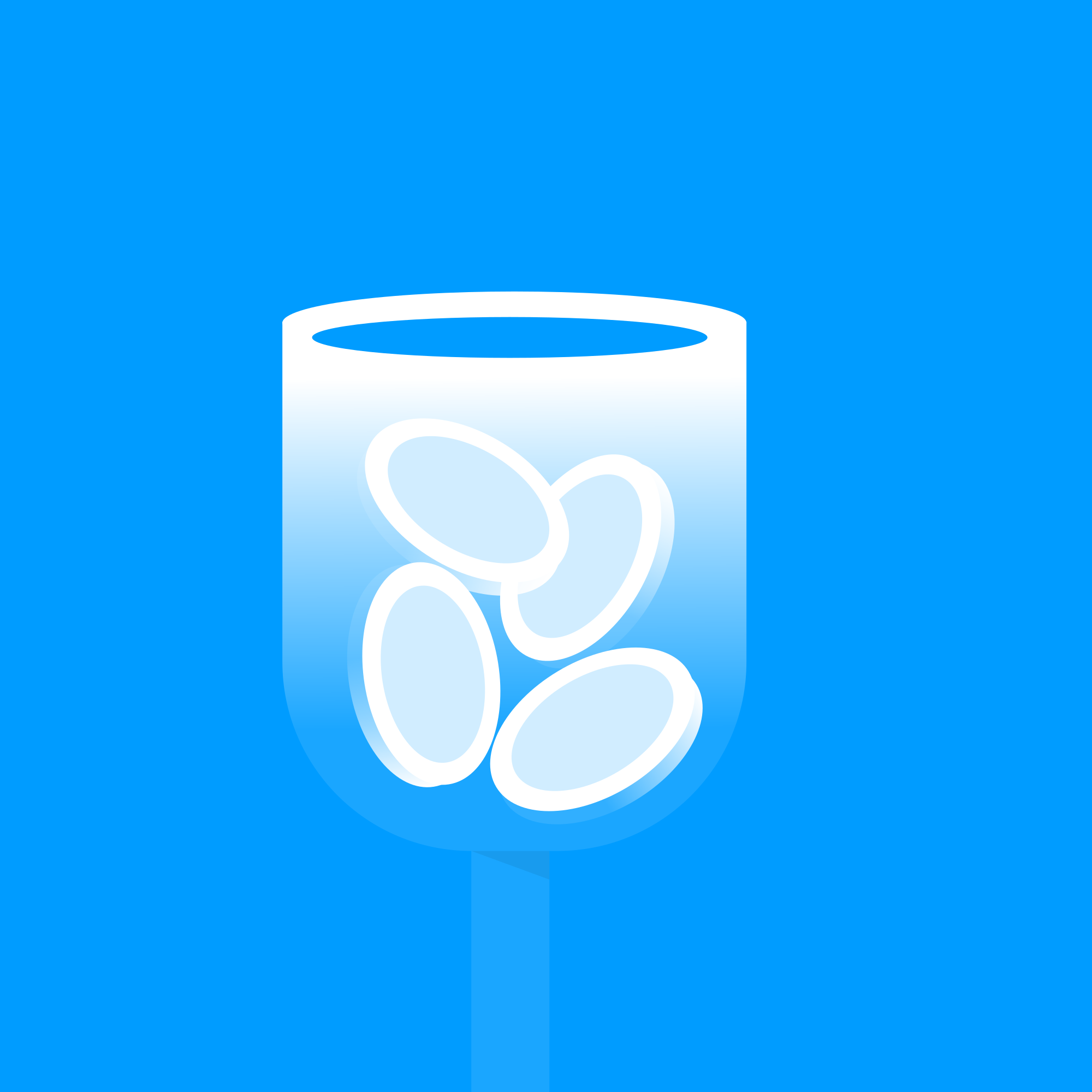 White pills in a glass of water