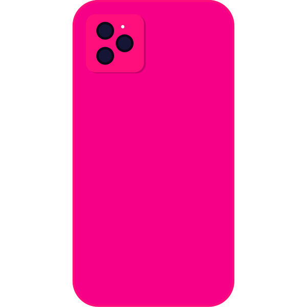 카메라 돌출부가 달린 밝은 분홍색 스마트폰.