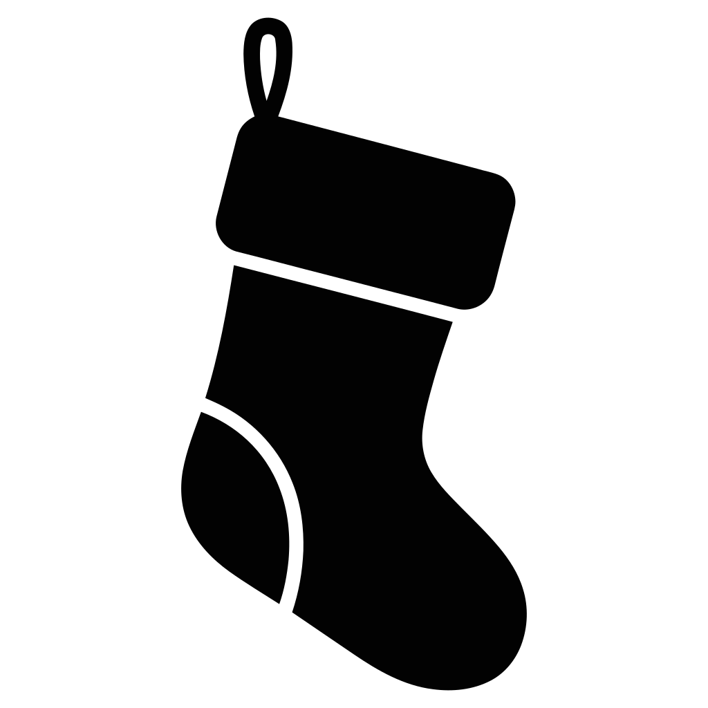 Black silhouette of a christmas stocking