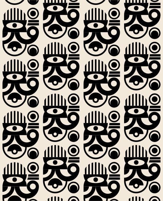 Abstract black and white tribal pattern