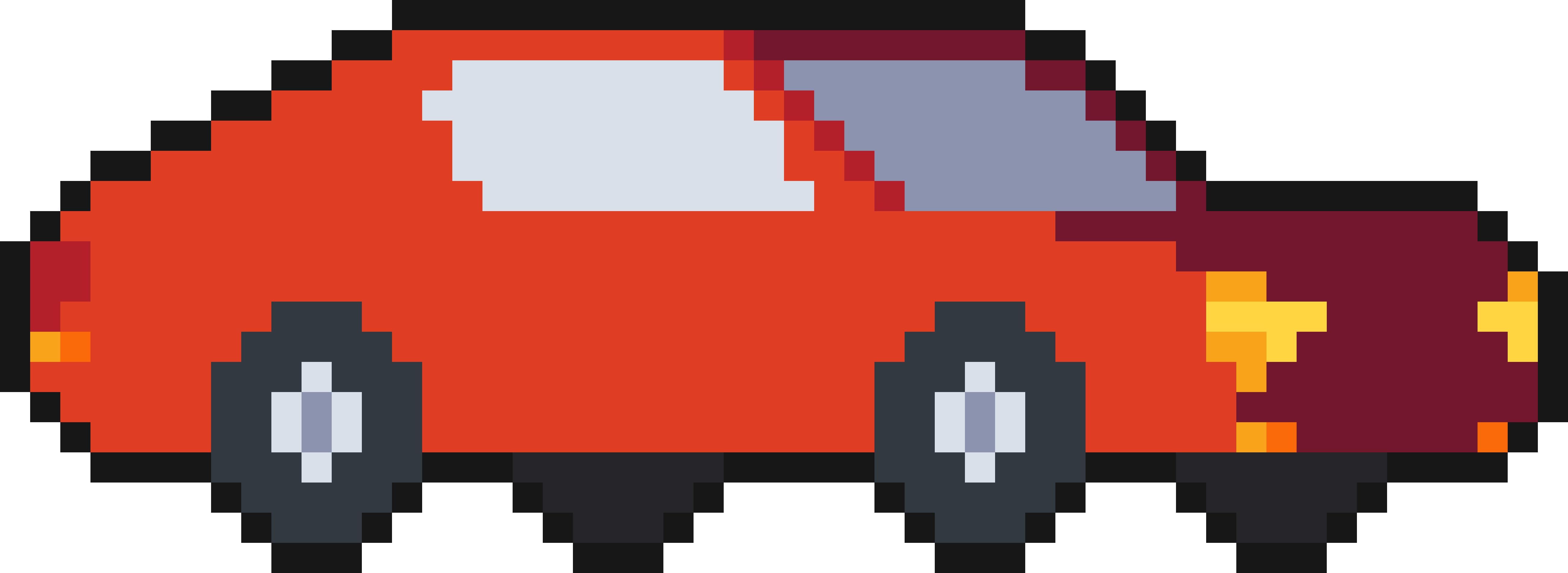Pixel art of a red car