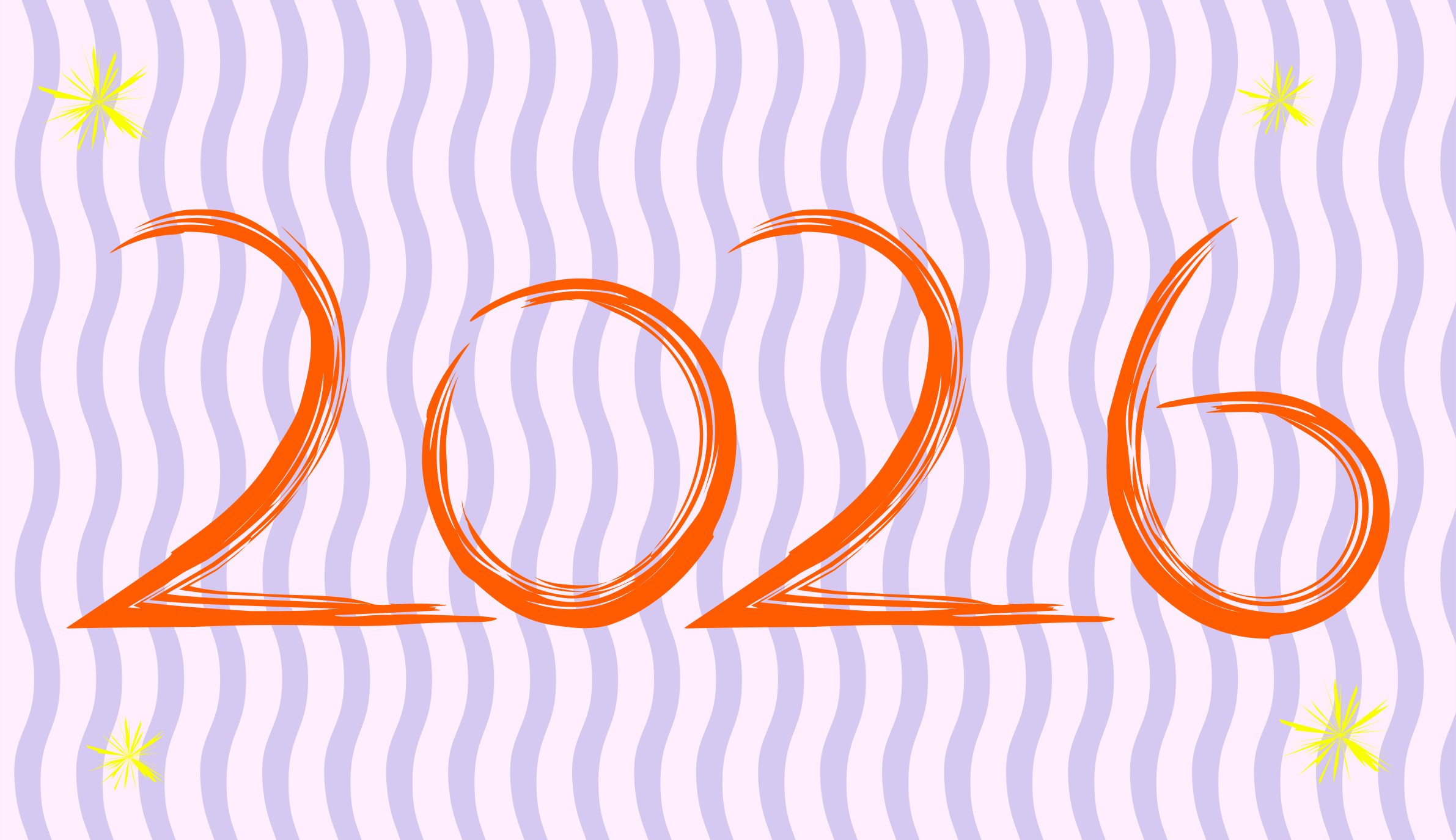 The numbers 2026 on a wavy background