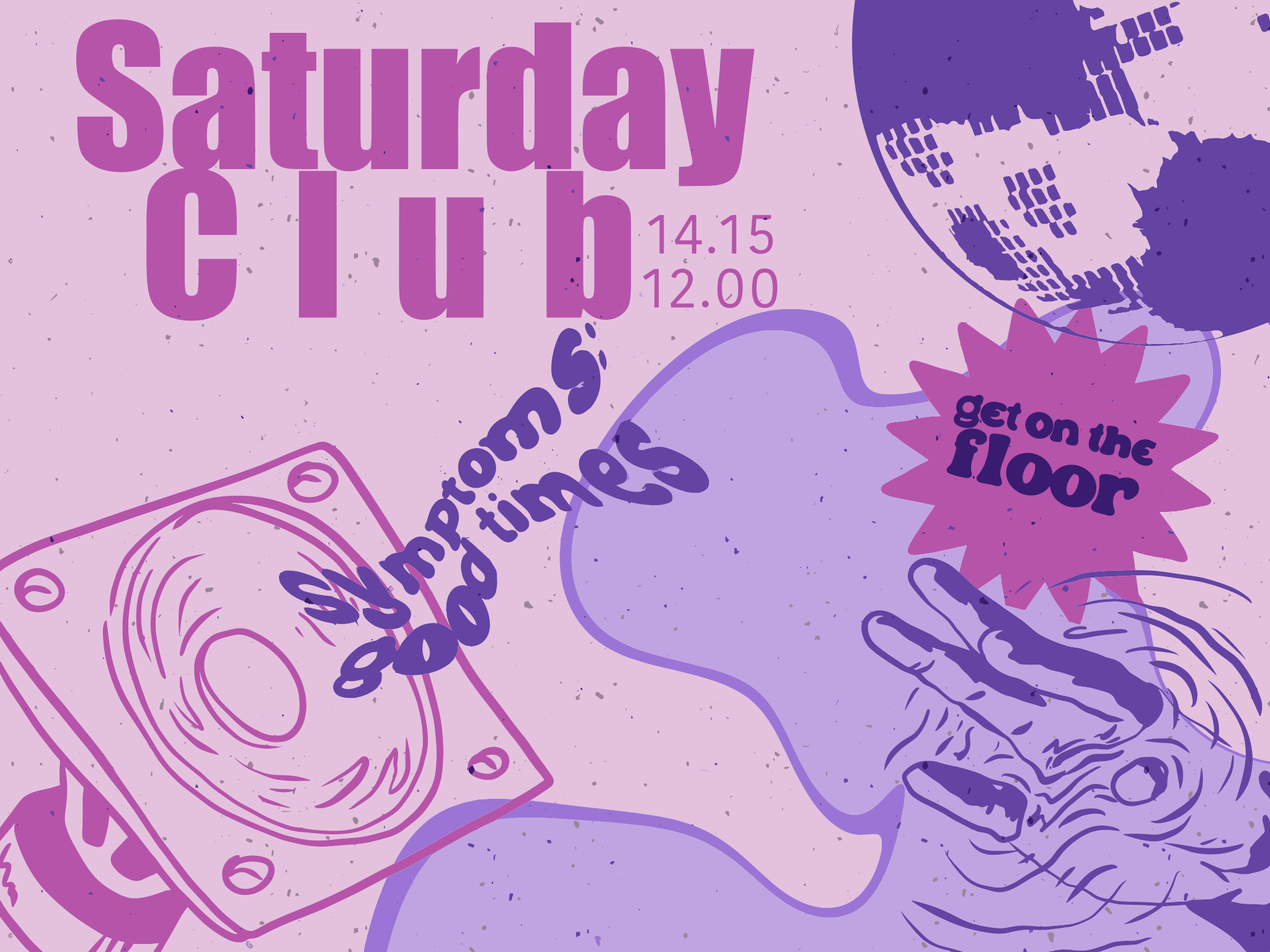 Saturday club with disco ball and speaker