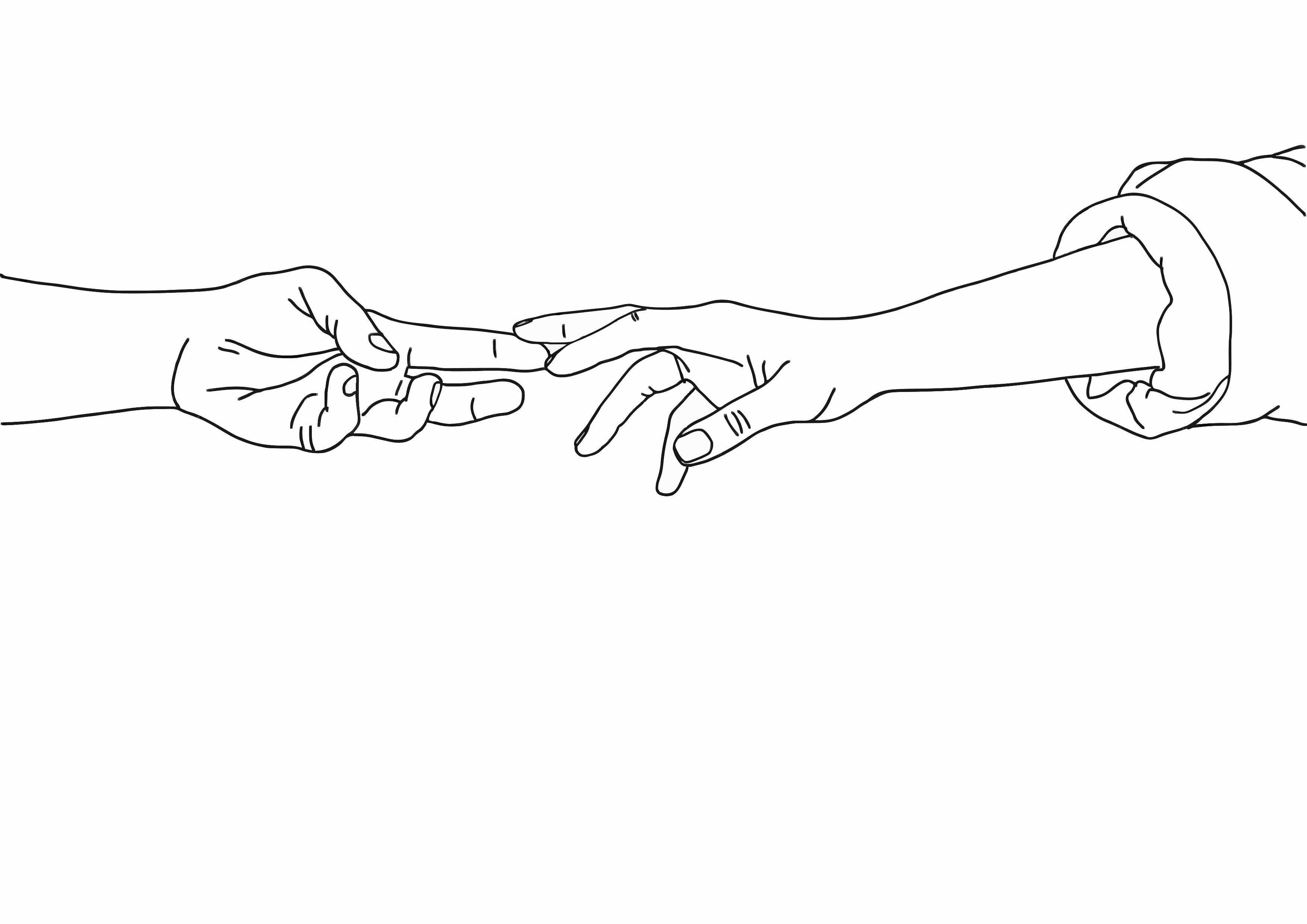 Two hands reaching out to touch