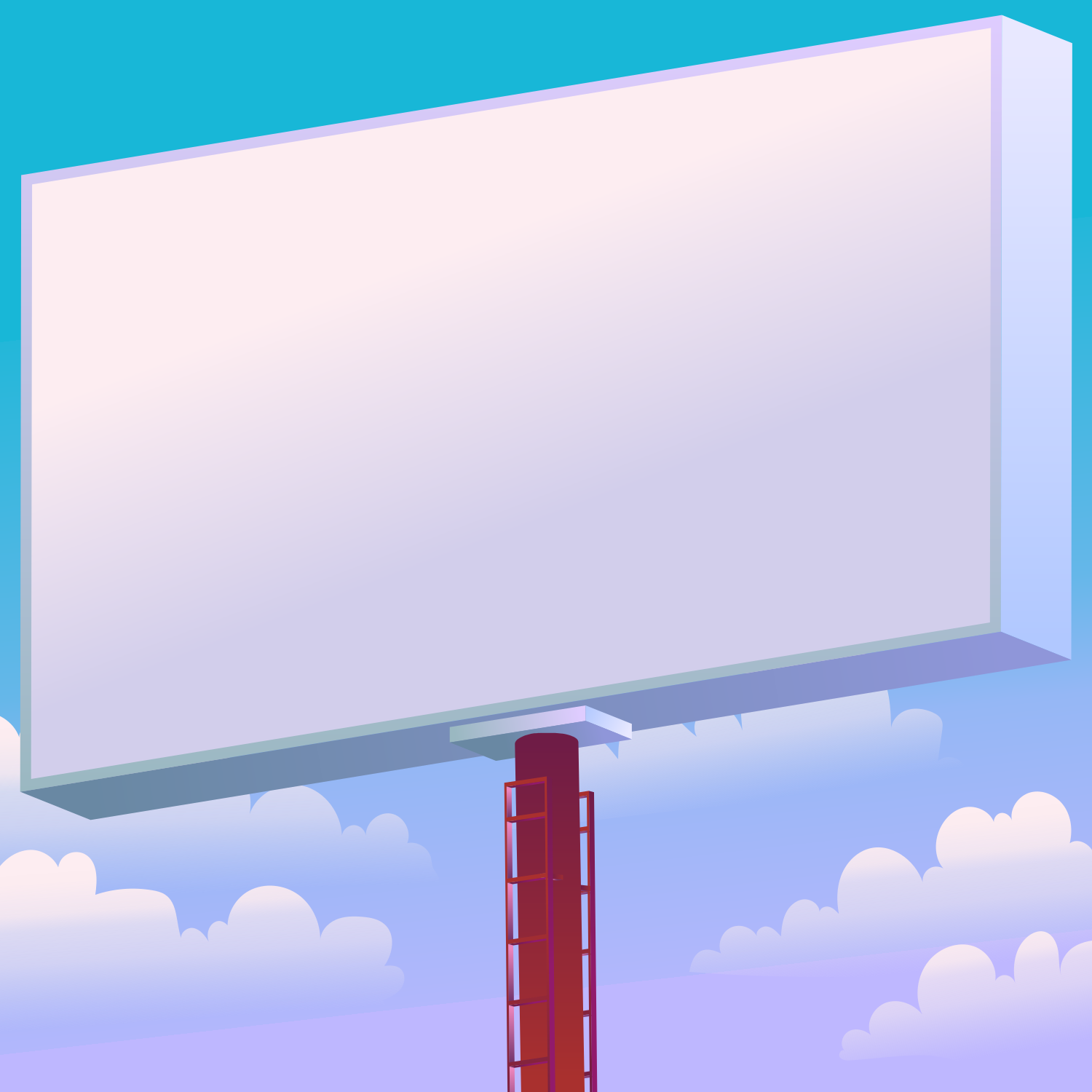A blank billboard against a cloudy sky