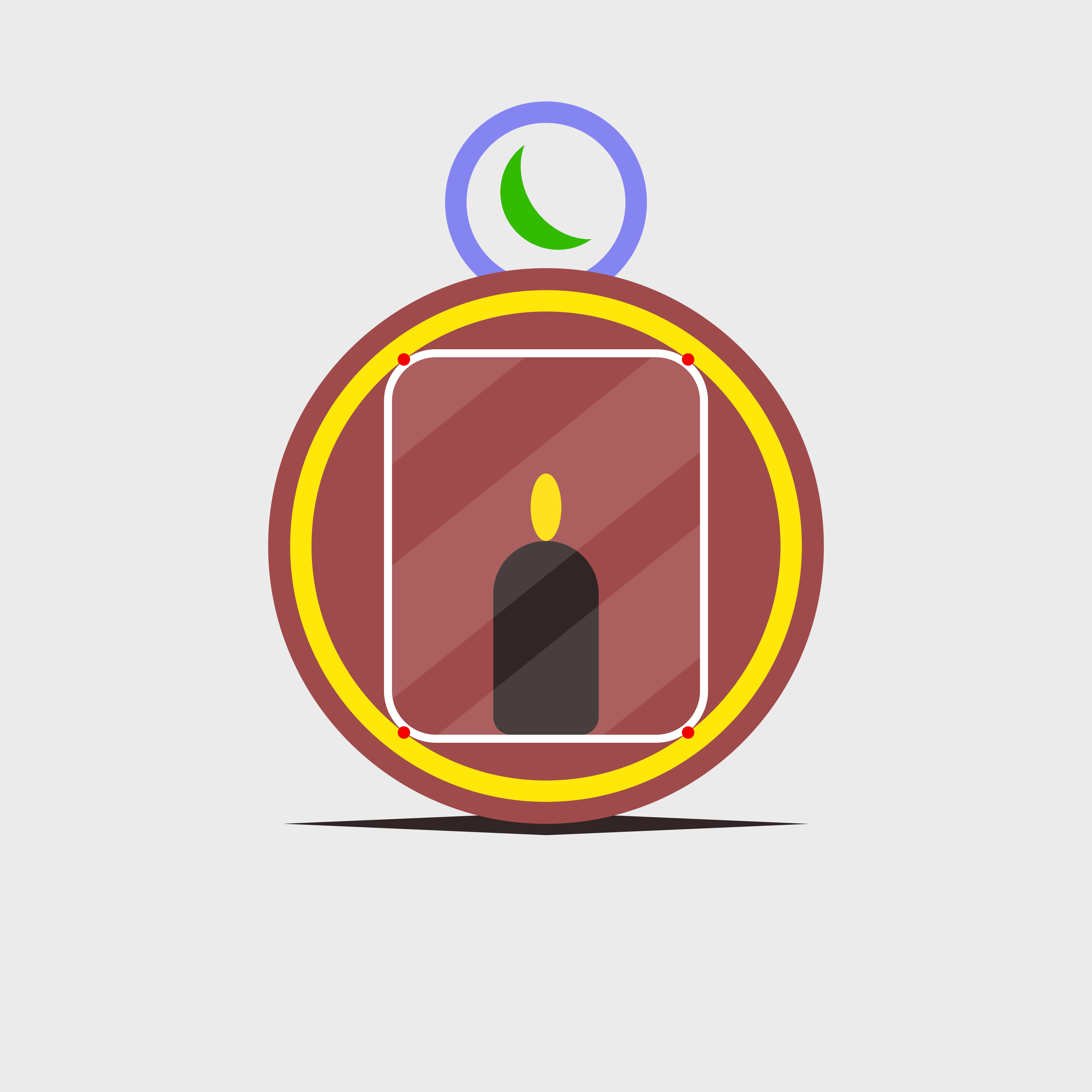 Lantern with a candle and a moon symbol