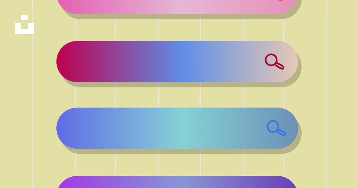 Search Icon Gradient Four gradient search bars on yellow background vector – Free Gradient ...