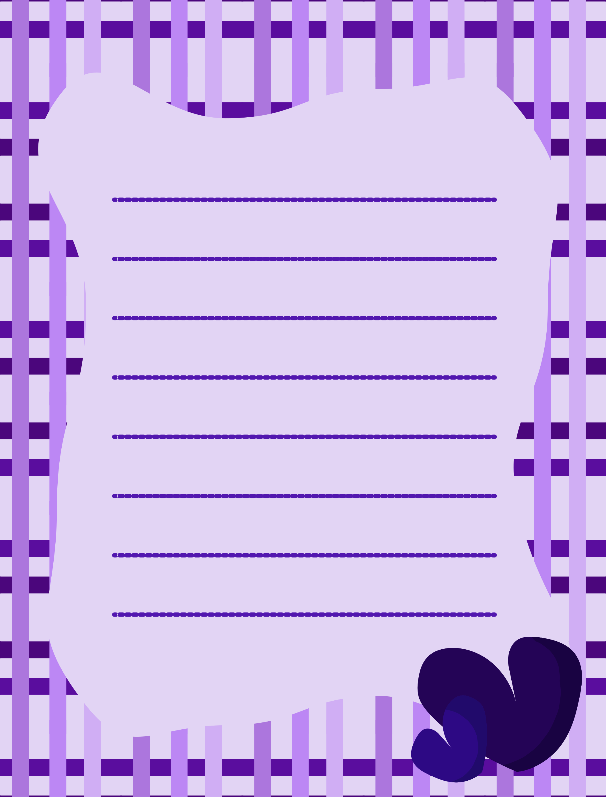 A light purple notepad with purple stripes