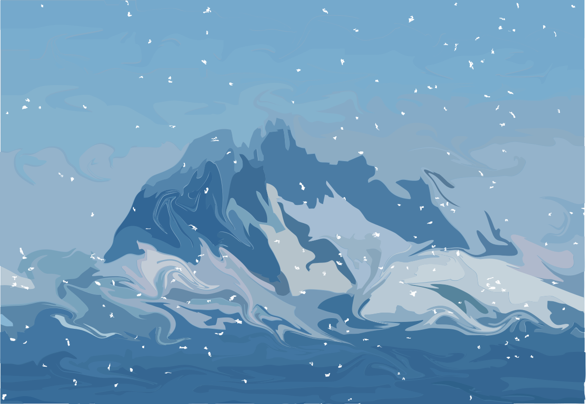 Pico nevado con nieve