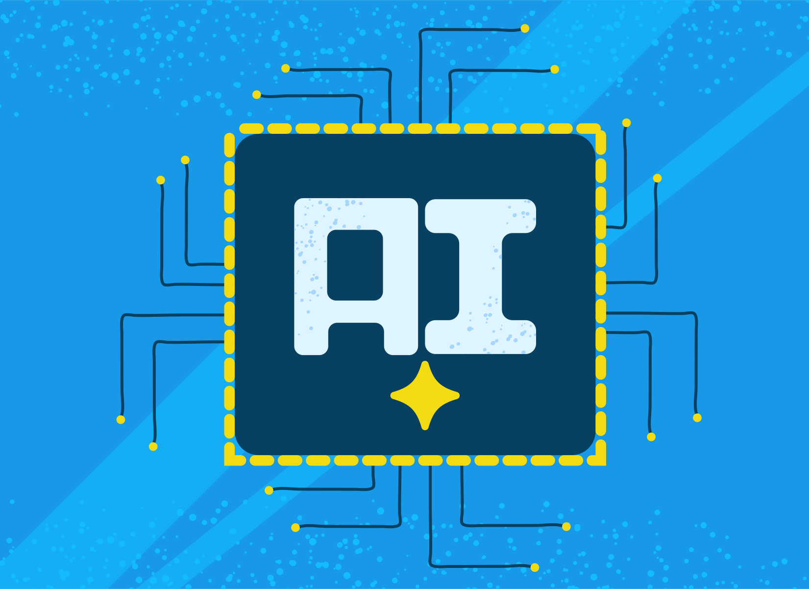 Ai symbol on a circuit board background