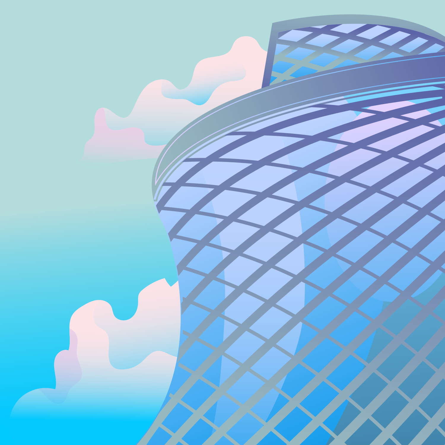 曇り空を背景にした現代のガラス建築