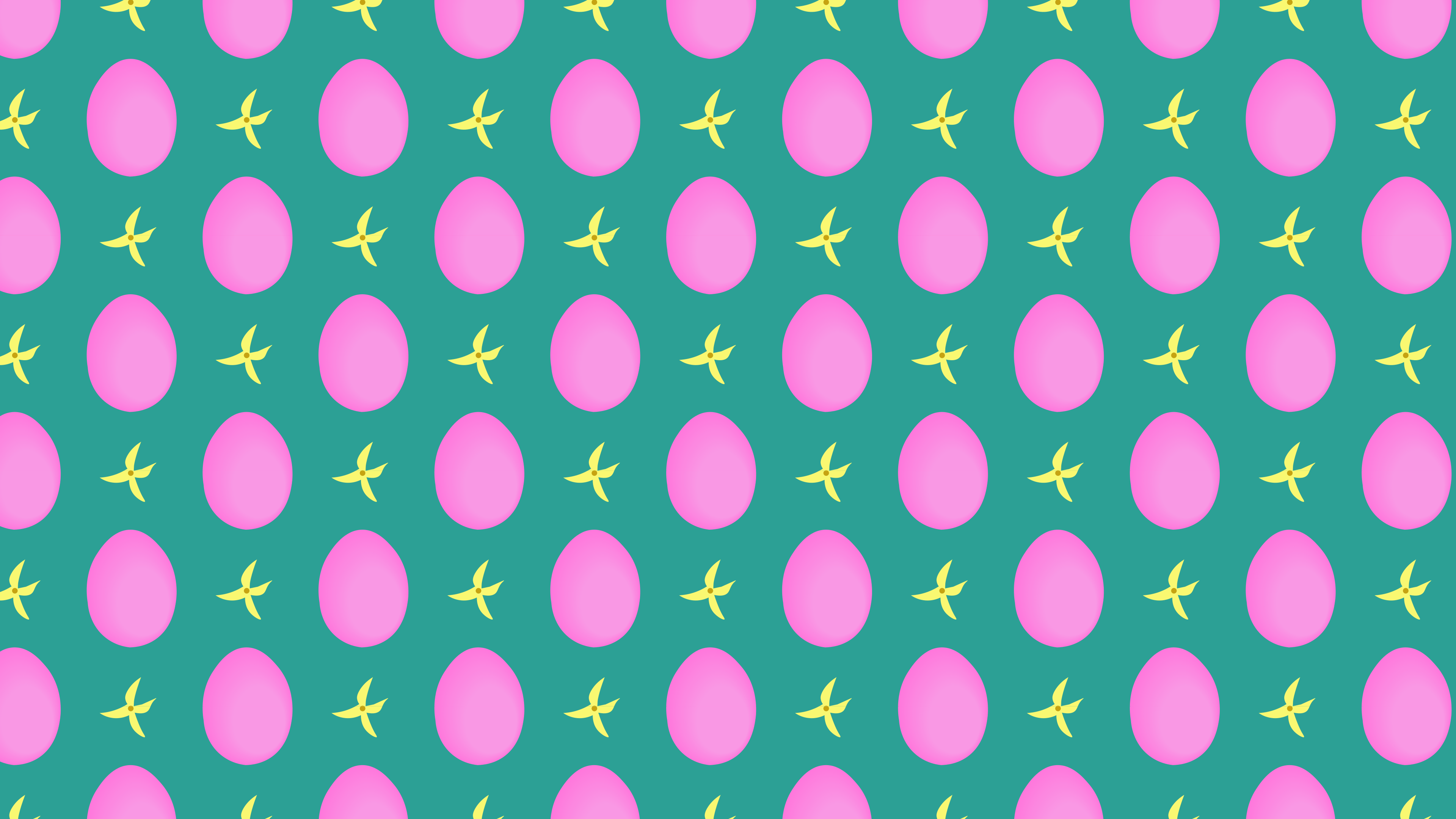 Pink easter eggs and yellow stars pattern
