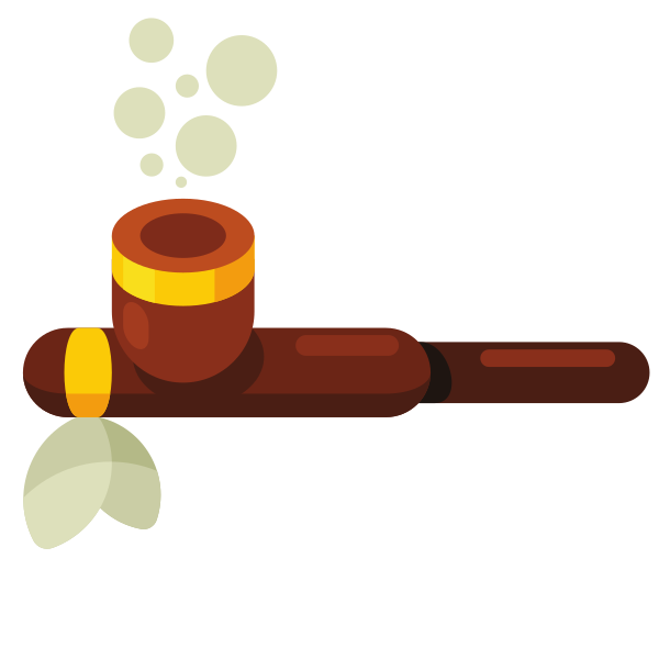 Une pipe à fumer avec de la fumée qui monte